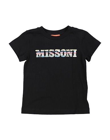 MISSONI KIDS T-shirt Black 100% Cotton, Polyester