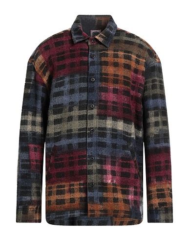 DESTIN Checked shirt Burgundy 76% Wool, 14% Cashmere, 10% Polyamide