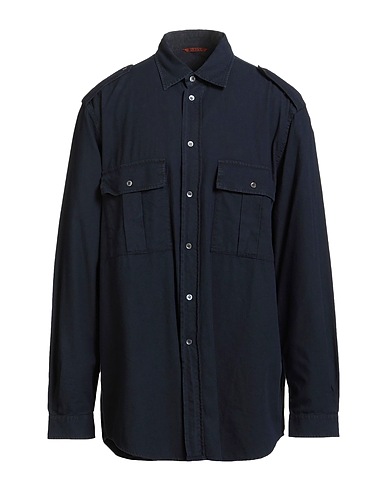 BARENA Solid color shirt Navy 100% Cotton