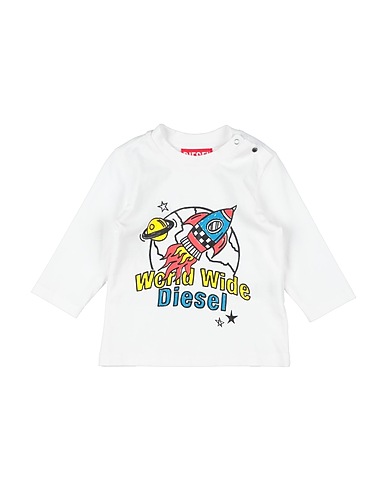 DIESEL T-shirt Bianco 100% Cotone, Elastan