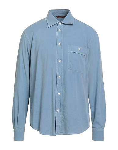 BARENA Camicia tinta unita Blu chiaro 100% Cotone