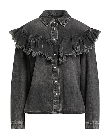 ONLY Camicia di jeans Nero 80% Cotone, 20% Cotone riciclato