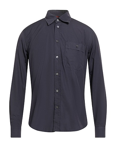 BARENA Solid colour shirt Navy blue 100% Cotton