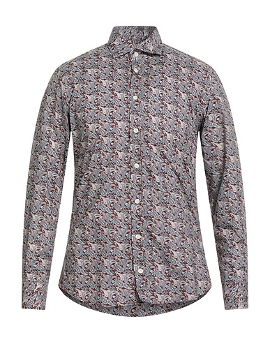 BASTONCINO Patterned shirt Chocolate brown 100% Cotton