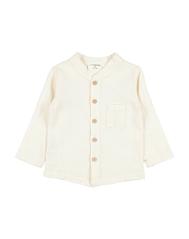 1 + IN THE FAMILY Solid colour shirt Ivory 100% Cotton, Elastane