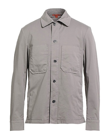 BARENA Solid colour shirt Light grey 97% Cotton, 3% Elastane