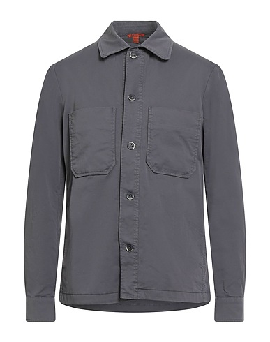BARENA Solid color shirt Grey 97% Cotton, 3% Elastane