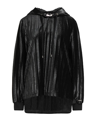 LIU •JO Hooded sweatshirt Black 95% Polyester, 5% Elastane, Cotton