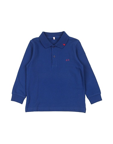 SUN 68 Polo shirt Blue 95% Cotton, 5% Elastane