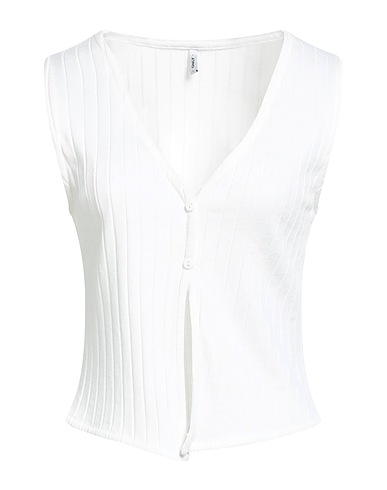 ONLY Waistcoat White 57% Viscose, 43% Polyester