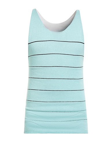 MESSAGERIE Vest Turquoise 35% Linen, 35% Viscose, 30% Cotton
