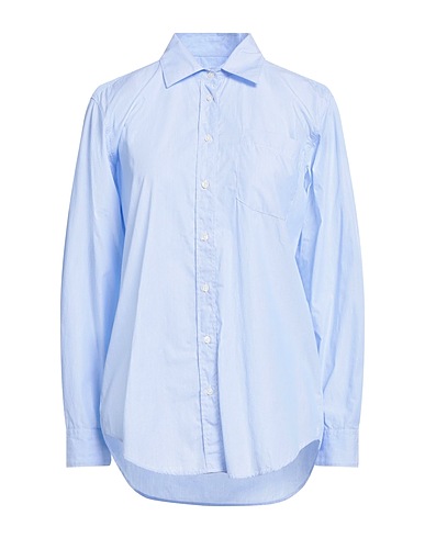 HARTFORD Striped shirt Sky blue 100% Cotton