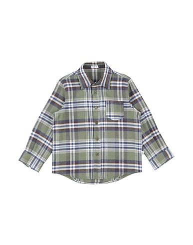 IL GUFO Patterned shirt Sage green 100% Cotton