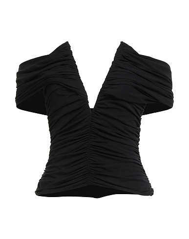 MAGDA BUTRYM Off-the-shoulder top Black 97% Polyamide, 3% Elastane