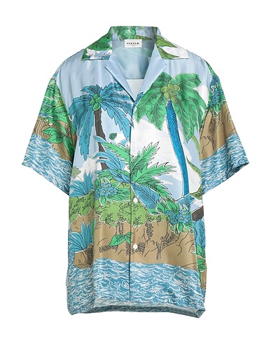 P.A.R.O.S.H. Patterned shirts & blouses Light blue 100% Silk