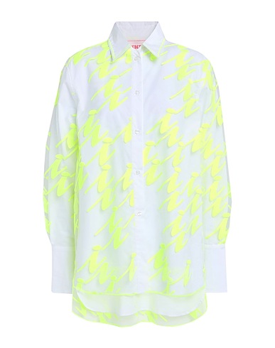 ICEBERG Patterned shirts & blouses White 100% Polyester, Cotton, Elastane