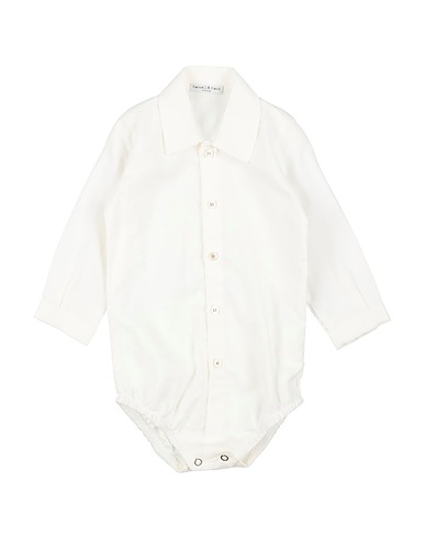 MANUELL & FRANK Solid colour shirt White 60% Viscose, 40% Cotton