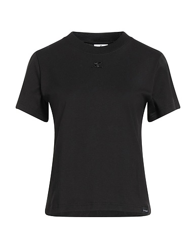 COURRÈGES Basic T-Shirt Black 100% Cotton