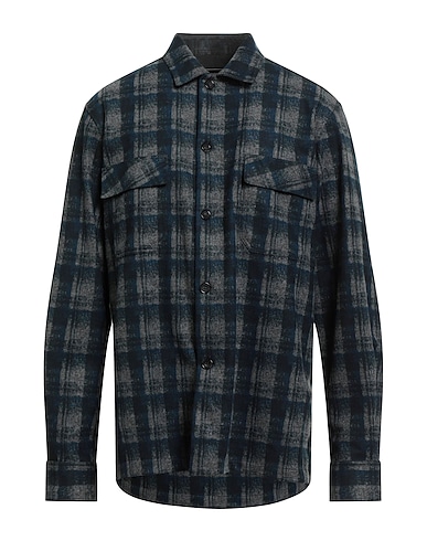 ALESSANDRO LAMURA Patterned shirt Grey 85% Polyester, 10% Viscose, 5% Elastane