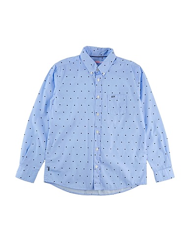 SUN 68 Patterned shirt Sky blue 100% Cotton