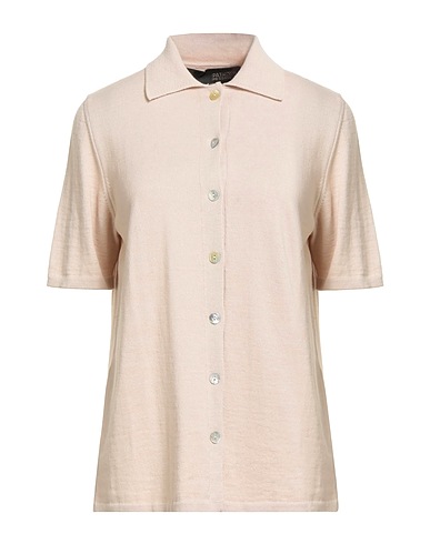 MESSAGERIE Solid color shirts & blouses Beige 57% Virgin Wool, 43% Cotton