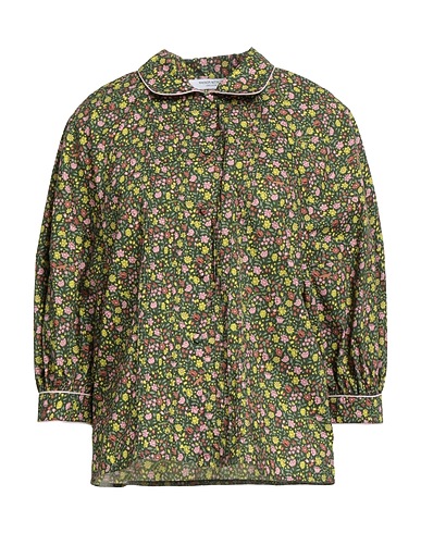 MAISON KITSUNÉ Floral shirts & blouses Dark green 100% Cotton