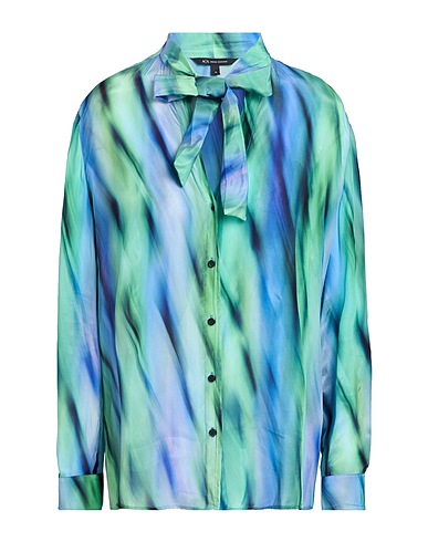 ARMANI EXCHANGE Patterned shirts & blouses Pastel blue 100% Viscose