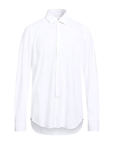 CORNELIANI Solid colour shirt White 73% Polyamide, 27% Elastane