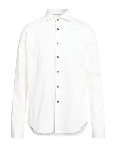 ALESSANDRO LAMURA Solid colour shirt Ivory 100% Cotton