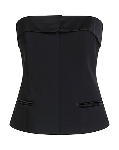 FEDERICA TOSI Top Black 50% Acetate, 50% Viscose