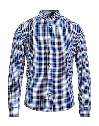 HIMON'S Checked shirt BLU 100% Cotton