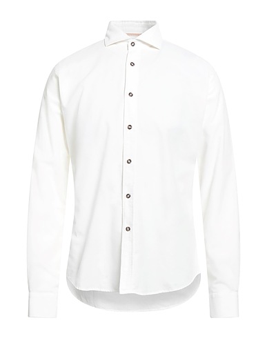ALESSANDRO LAMURA Solid color shirt White 100% Cotton