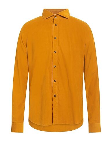 ALESSANDRO LAMURA Solid color shirt Marigold 100% Cotton