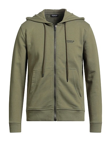 DONDUP Felpa Verde militare 100% Cotone, Elastan