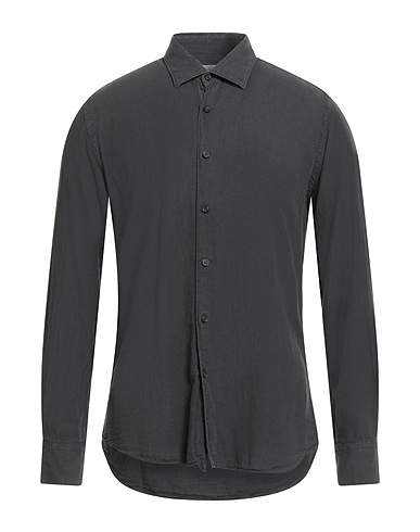 BATURO Solid colour shirt Lead 100% Cotton