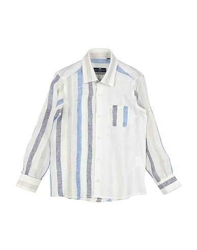 MANUELL & FRANK Patterned shirt Off white 100% Linen
