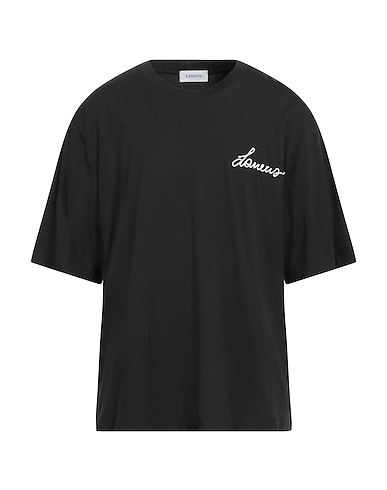 LANEUS T-shirt Nero 100% Cotone