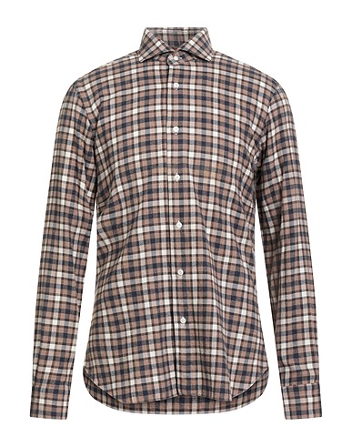 BARBA Napoli Checked shirt DANDY LIFE Sand 100% Cotton