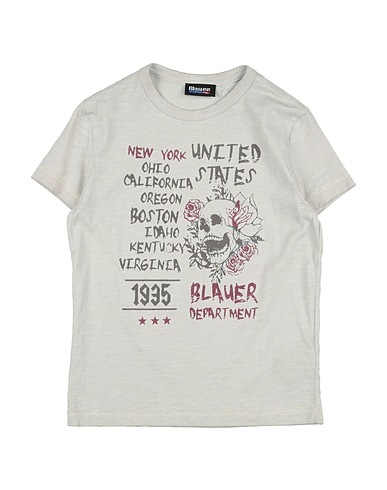 BLAUER. T-shirt Grigio chiaro 100% Cotone