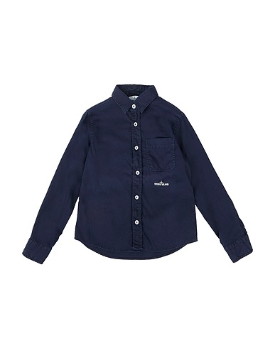 STONE ISLAND JUNIOR Solid colour shirt Midnight blue 100% Cotton
