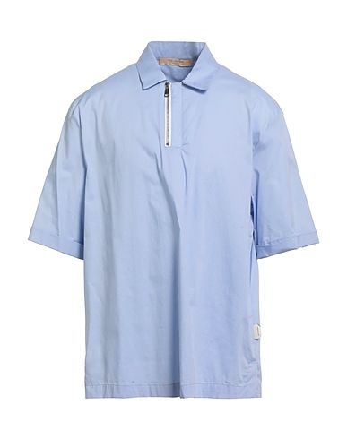 YES LONDON Camicia tinta unita Celeste 97% Cotone, 3% Elastan