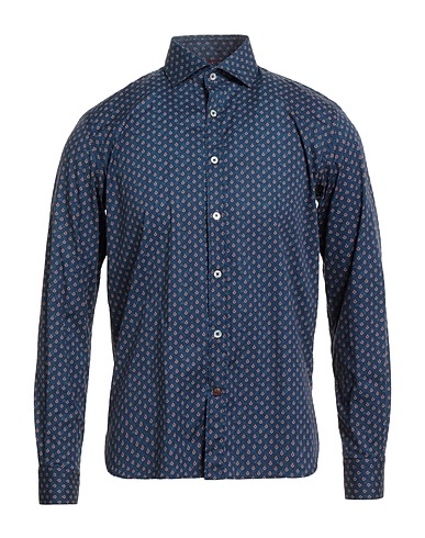 ALLEY DOCKS 963 Patterned shirt Navy blue 97% Cotton, 3% Elastane
