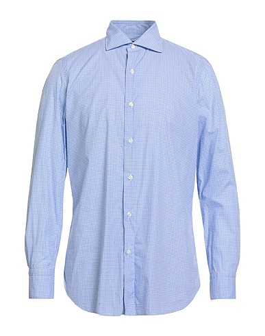 FINAMORE 1925 Checked shirt Blue 100% Cotton