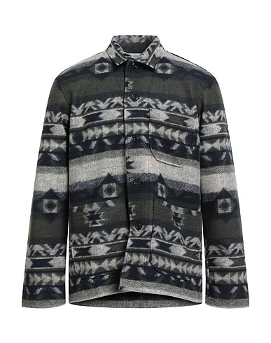 HARTFORD Patterned shirt Military green 65% Polyester, 25% Virgin Wool, 10% Nylon