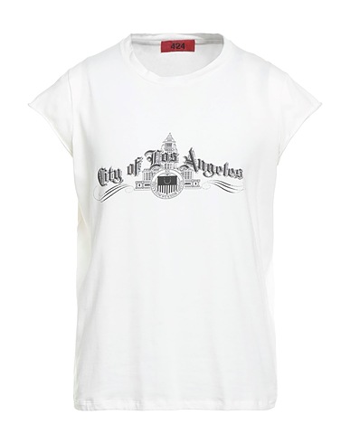 424 FOURTWOFOUR T-shirt White 92% Cotton, 8% Elastane