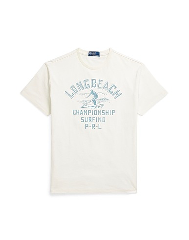 POLO RALPH LAUREN T-shirt CLASSIC FIT JERSEY GRAPHIC T-SHIRT
 Off white 100% Cotone