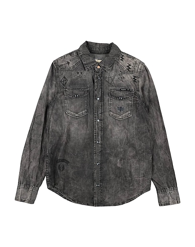 PEPE JEANS Denim shirt Black 100% Cotton