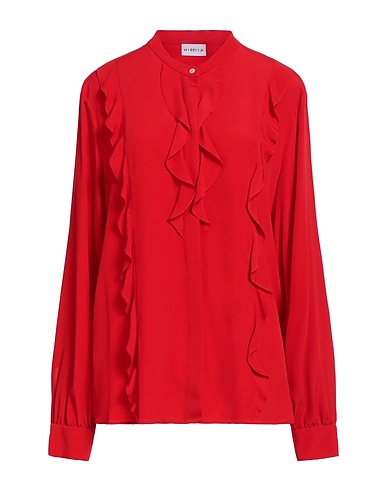 MARELLA Solid colour shirts & blouses Red 69% Acetate, 31% Silk