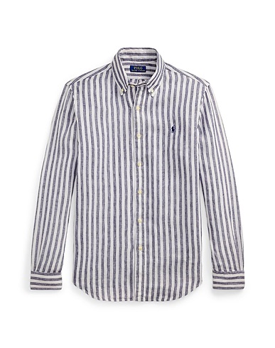 POLO RALPH LAUREN Linen shirt CUSTOM FIT STRIPED LINEN SHIRT
 Lilac 100% Linen