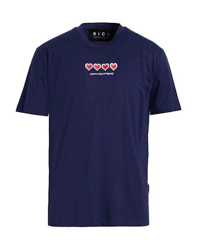 JOHN RICHMOND T-shirt Navy blue 100% Pima Cotton